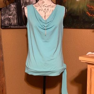 🎄Turquoise Draped Sleeveless Top